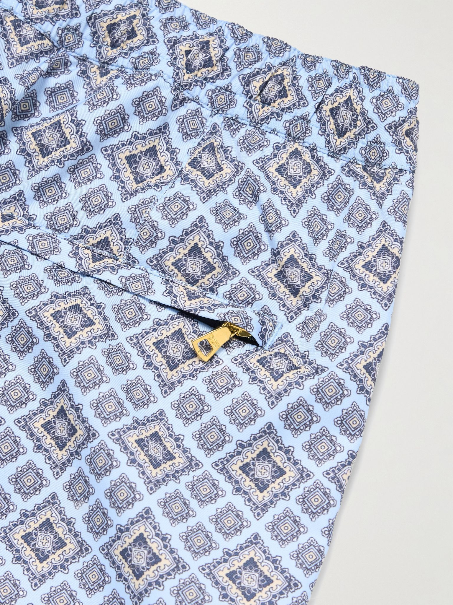 Bulldog Straight-Leg Mid-Length Printed Recycled Swim Shorts Blue - 4