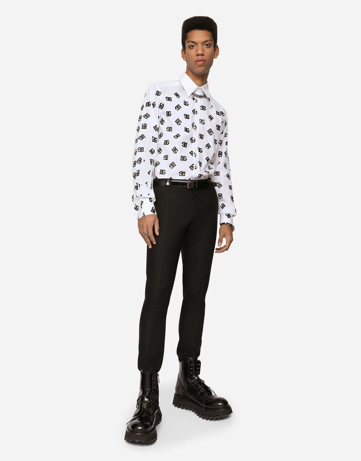 Cotton Martini-fit shirt with DG logo print - 5