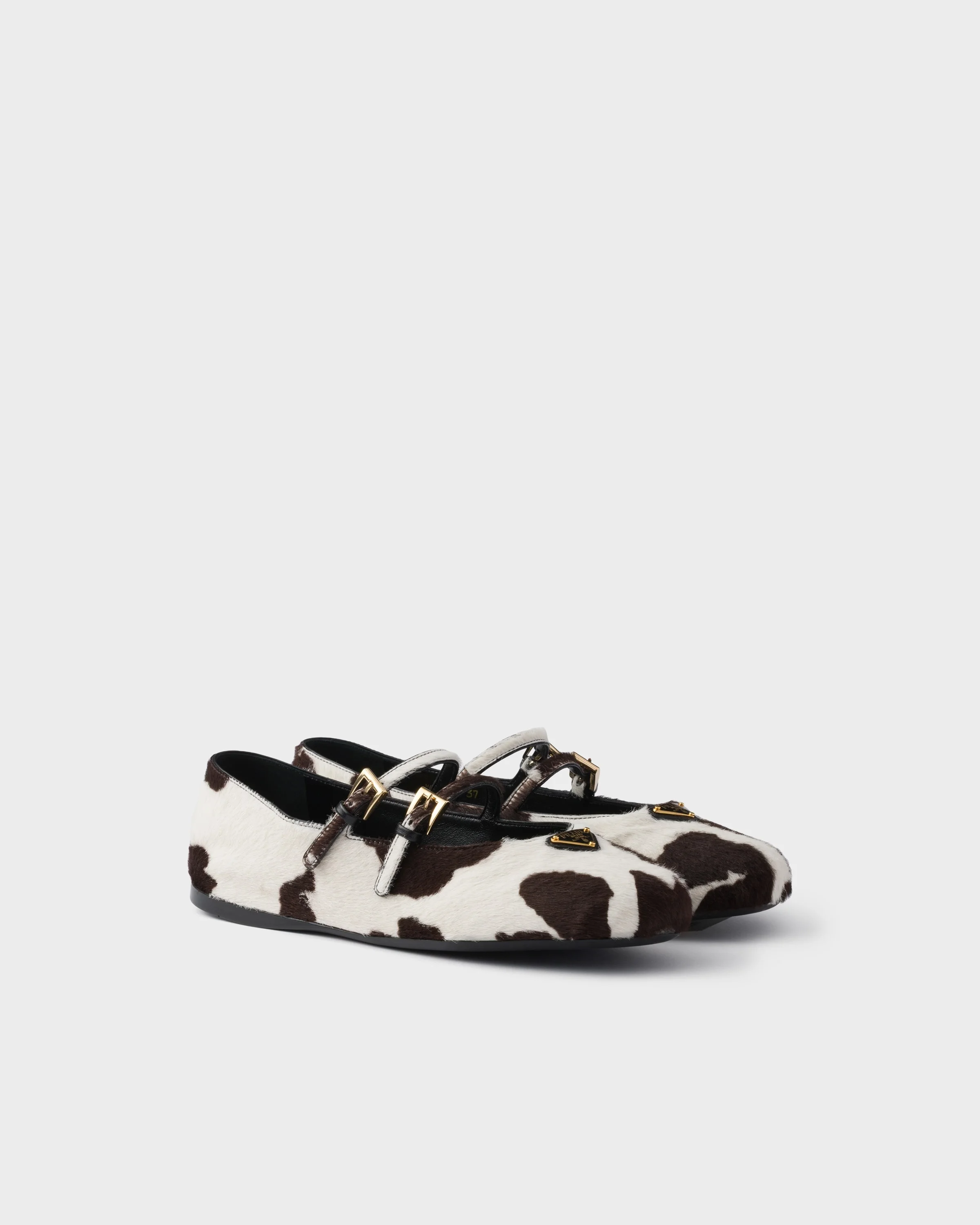 Printed leather ballerinas - 1