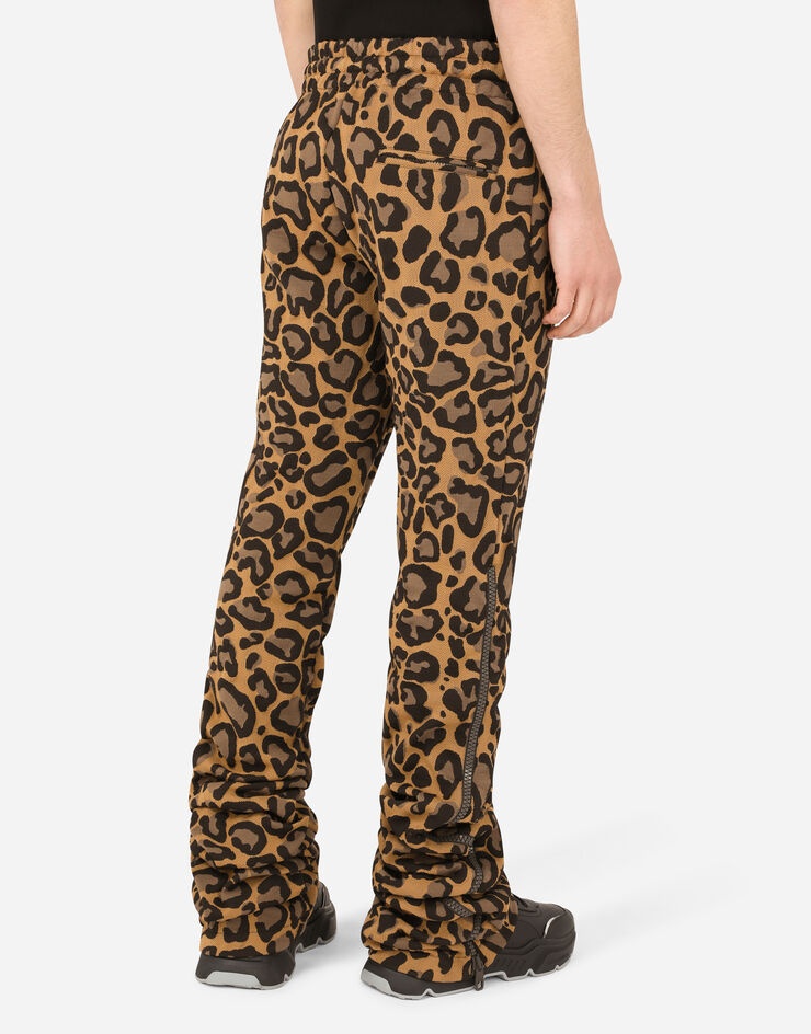 Jacquard jogging pants with leopard design - 5