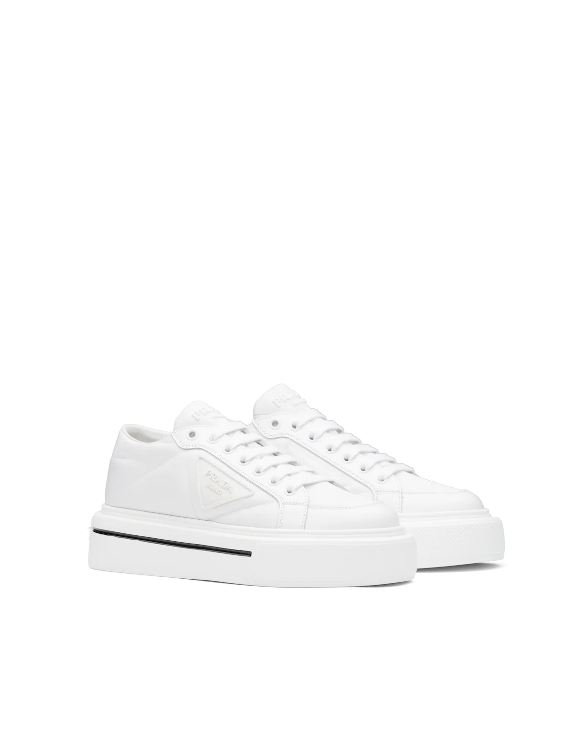 Prada Macro Re-Nylon and brushed leather sneakers - 2