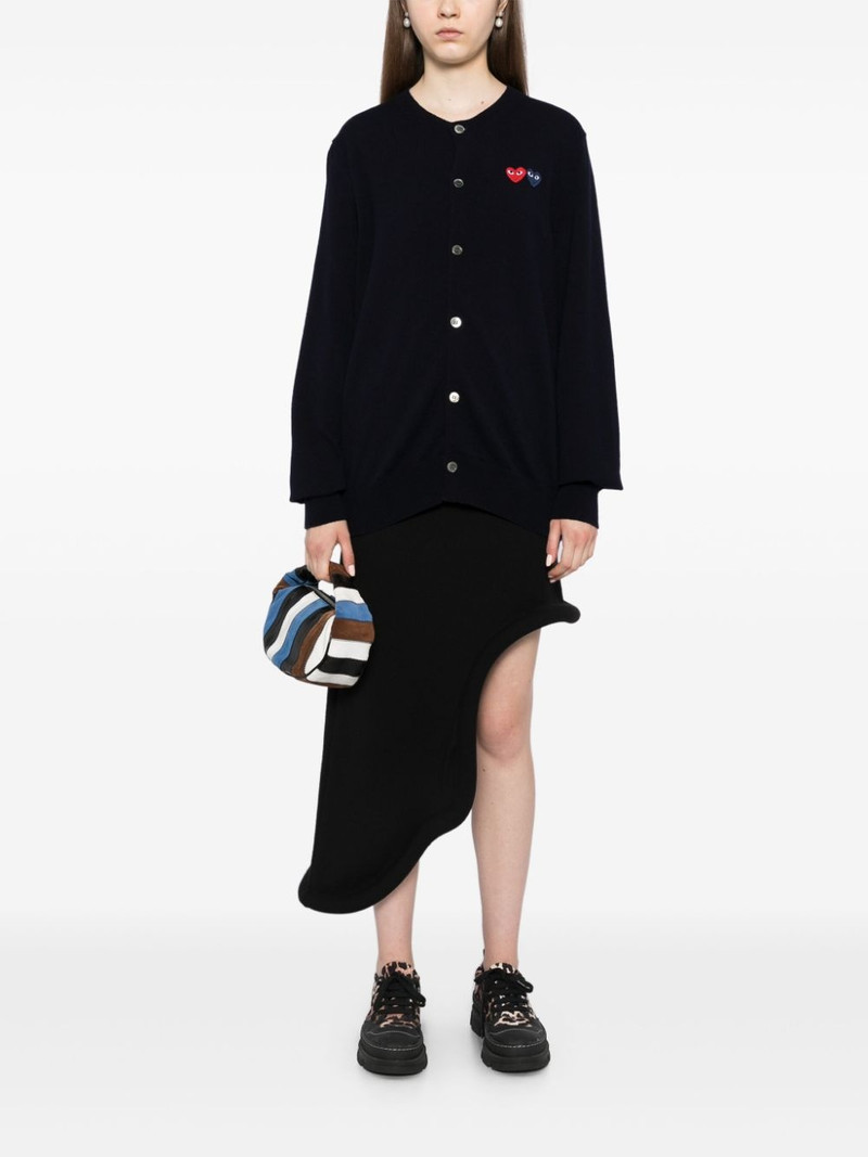 Comme des Garçons PLAY double heart cardigan outlook