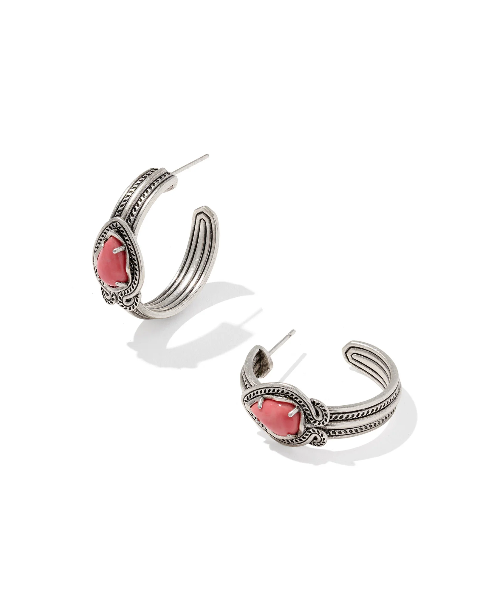 Tedi Vintage Silver Huggie Earrings - 1