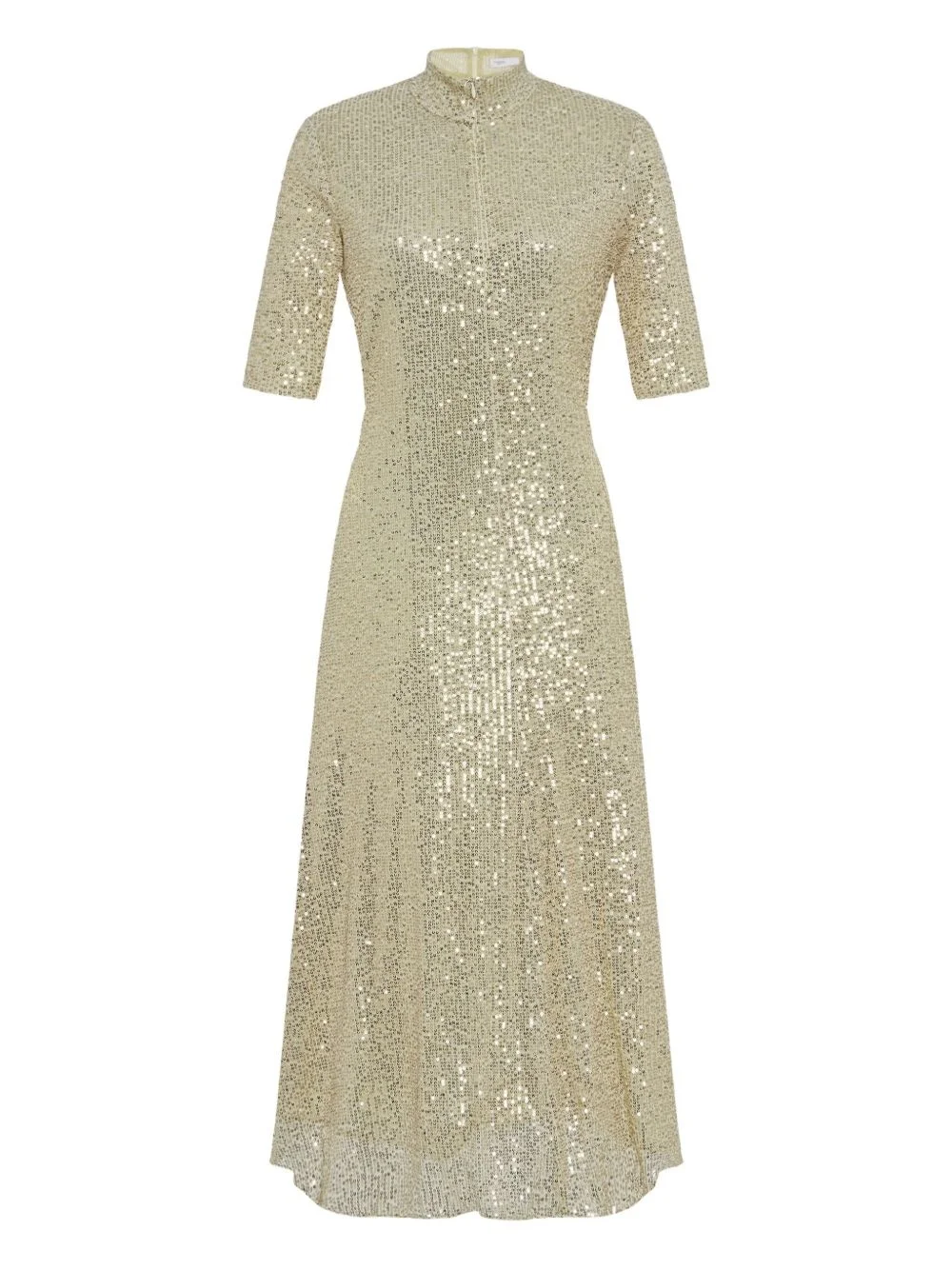 sequin turtleneck midi dress - 1
