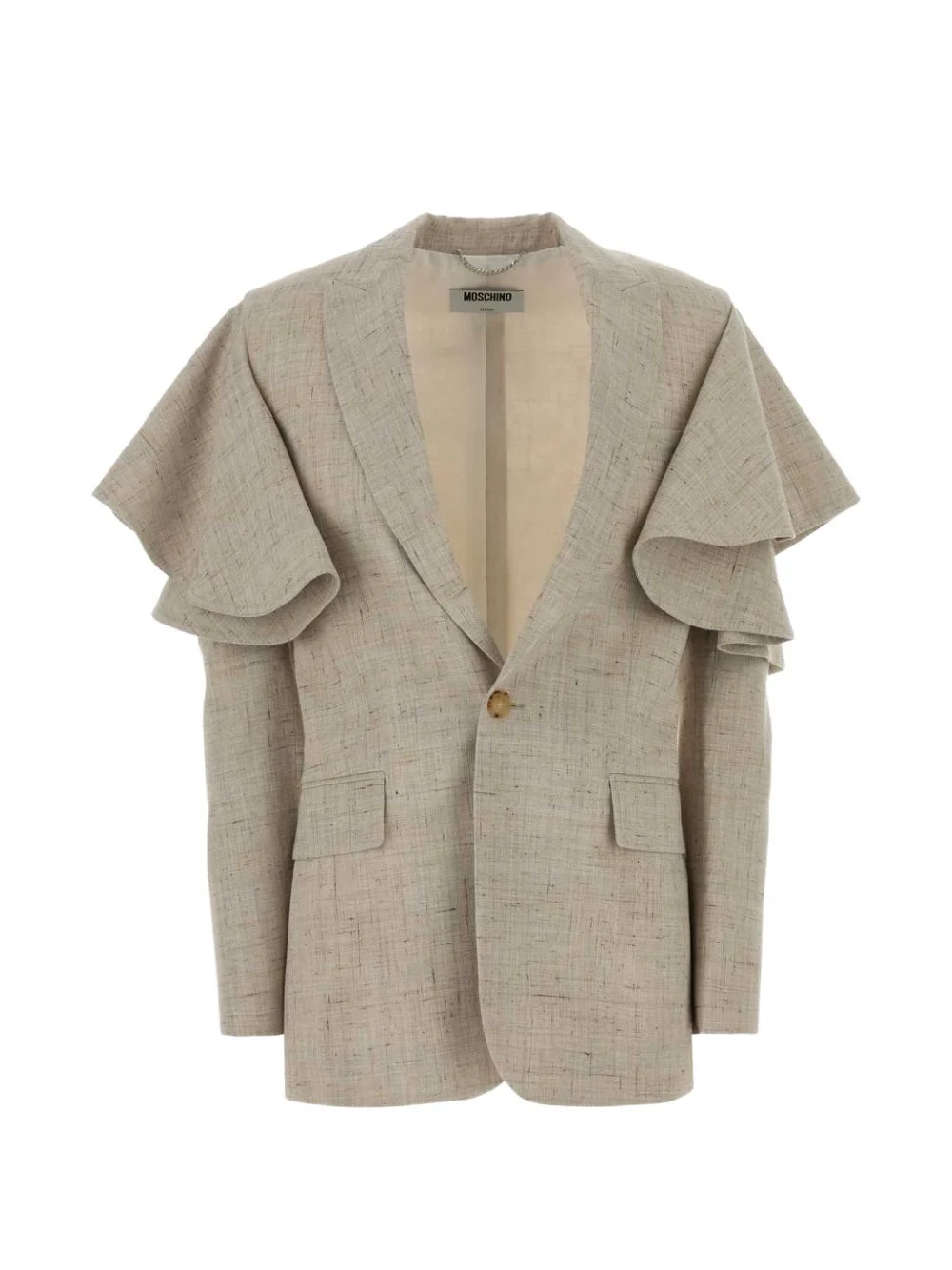 ruffled-sleeve blazer - 1