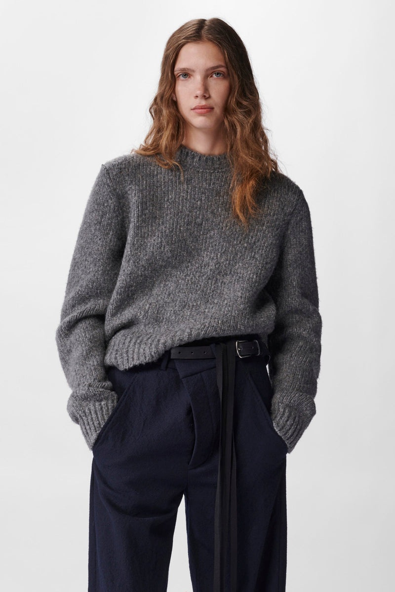 Jolanda Chunky Knitted Crewneck Rounded Hem - 1