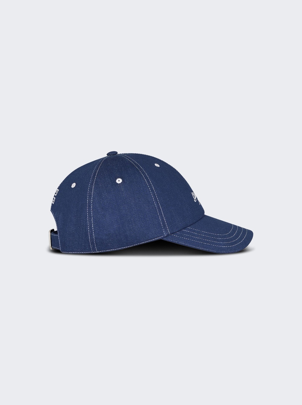 Embroidered Logo Curved Baseball Cap Blue - 2