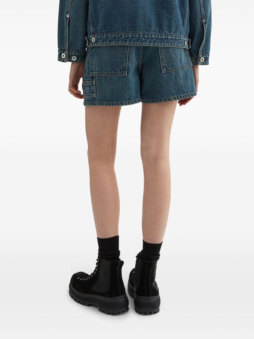 high-rise denim shorts - 4
