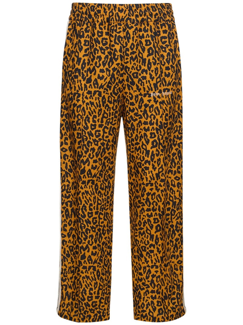 Cheetah linen blend track pants - 1