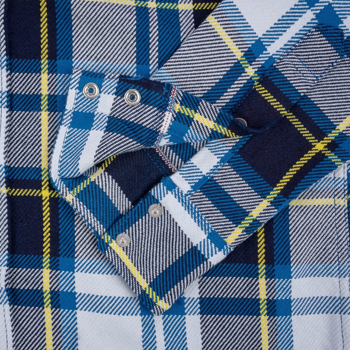 IHSH-390-BLU 9oz Selvedge American Check Western Shirt - Blue - 11