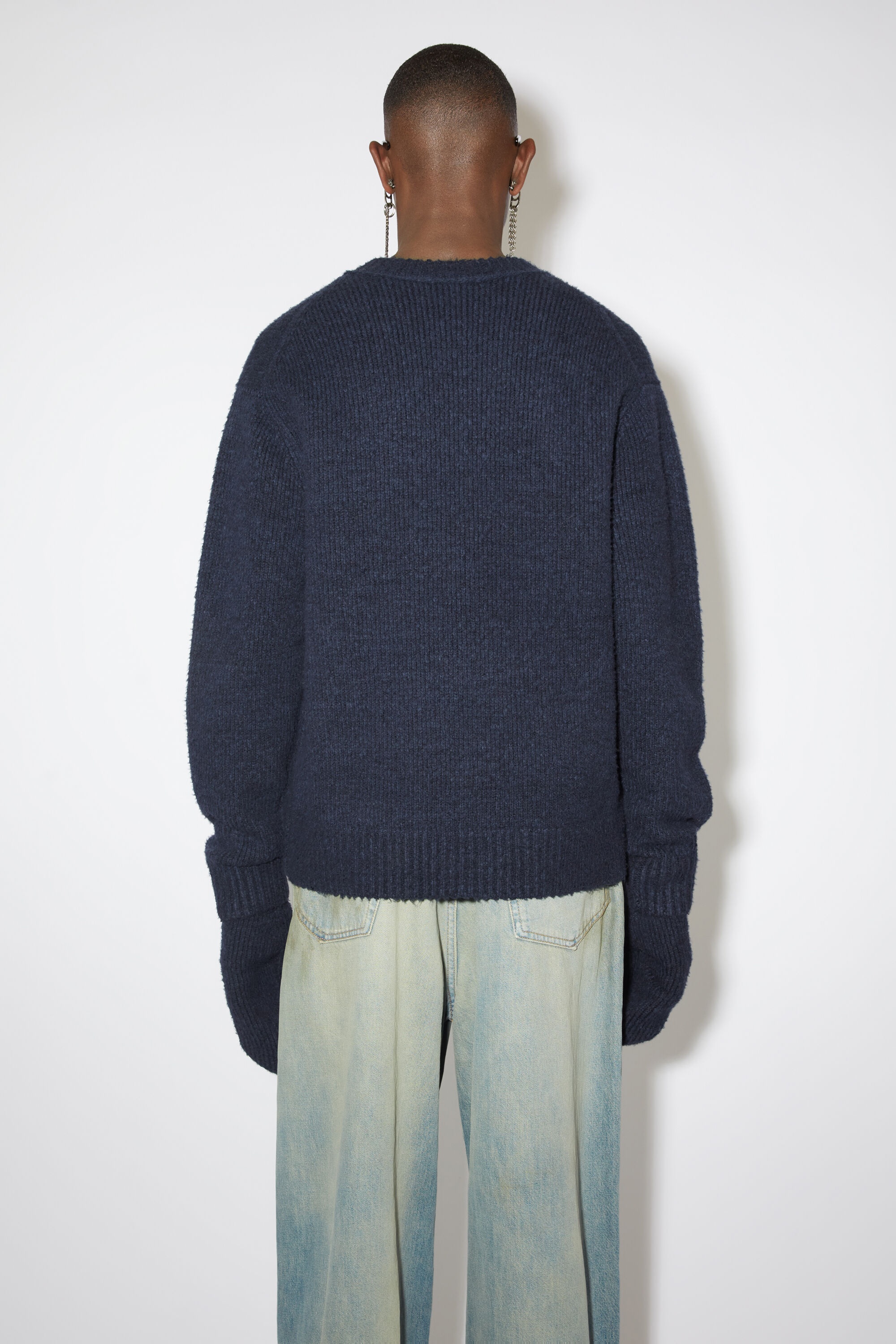 Wool blend jumper - Navy - 3