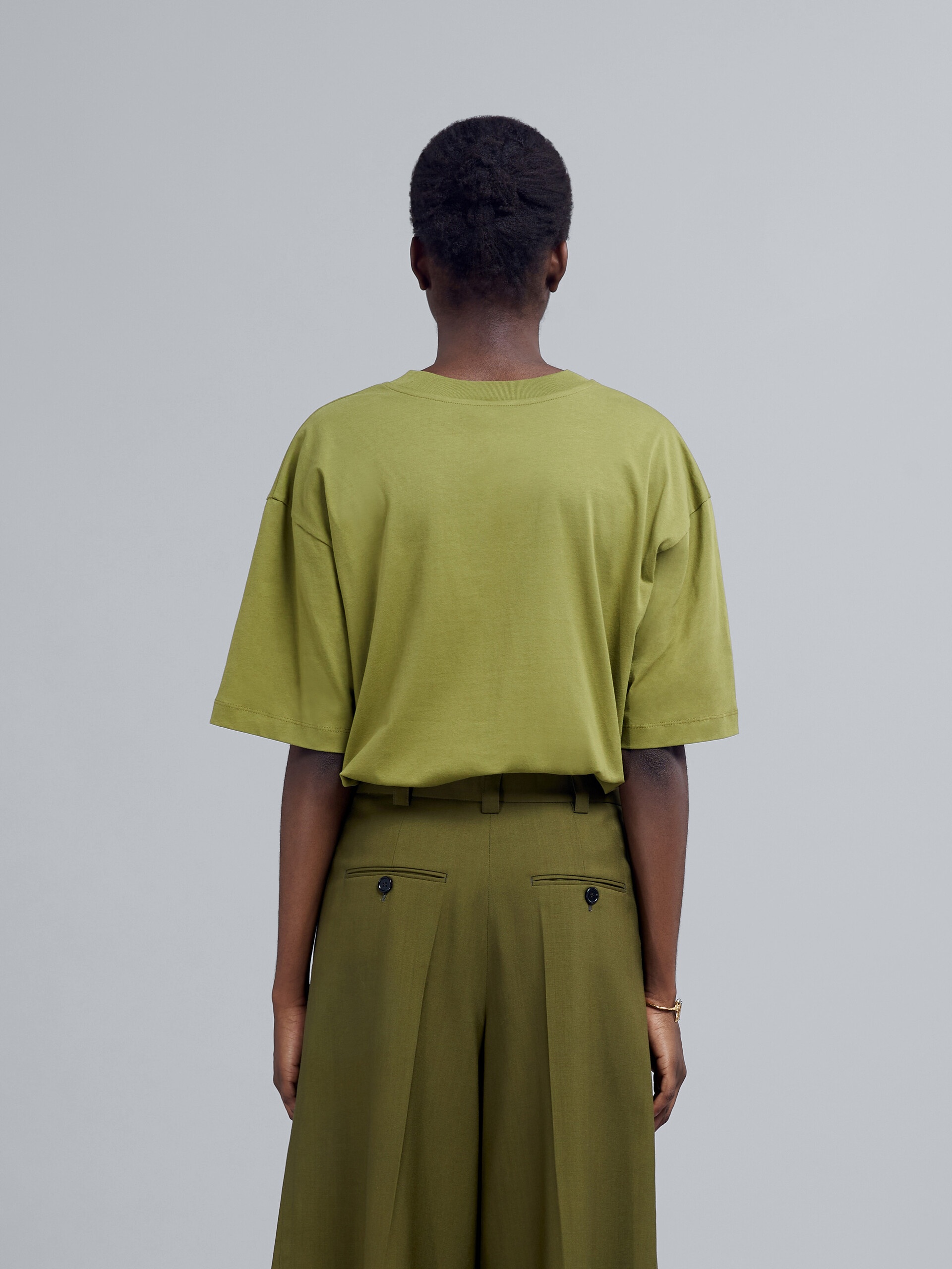 GREEN LOGO PRINT BIO JERSEY T-SHIRT - 3