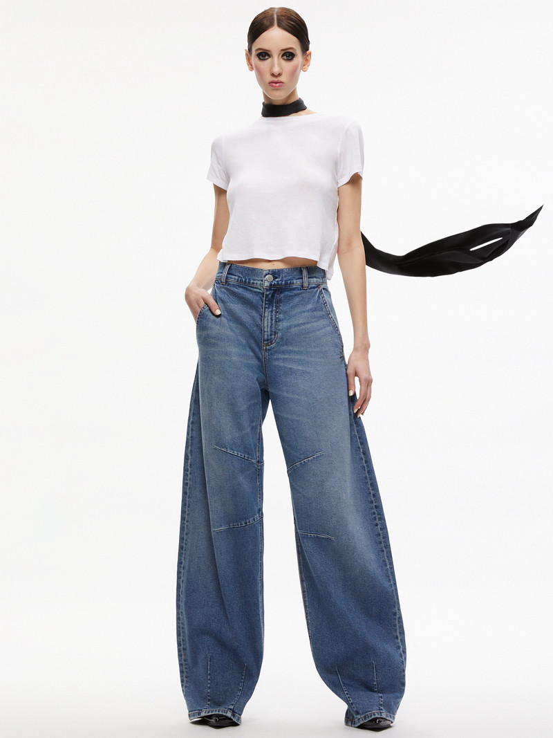 Alice + Olivia PARKER LOW RISE BALLOON LEG JEAN outlook
