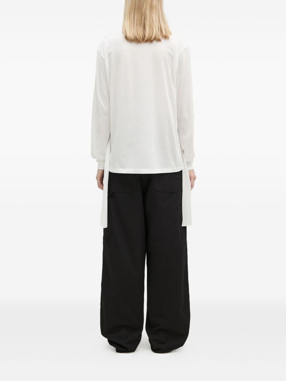 long-sleeve tie-detail blouse - 3