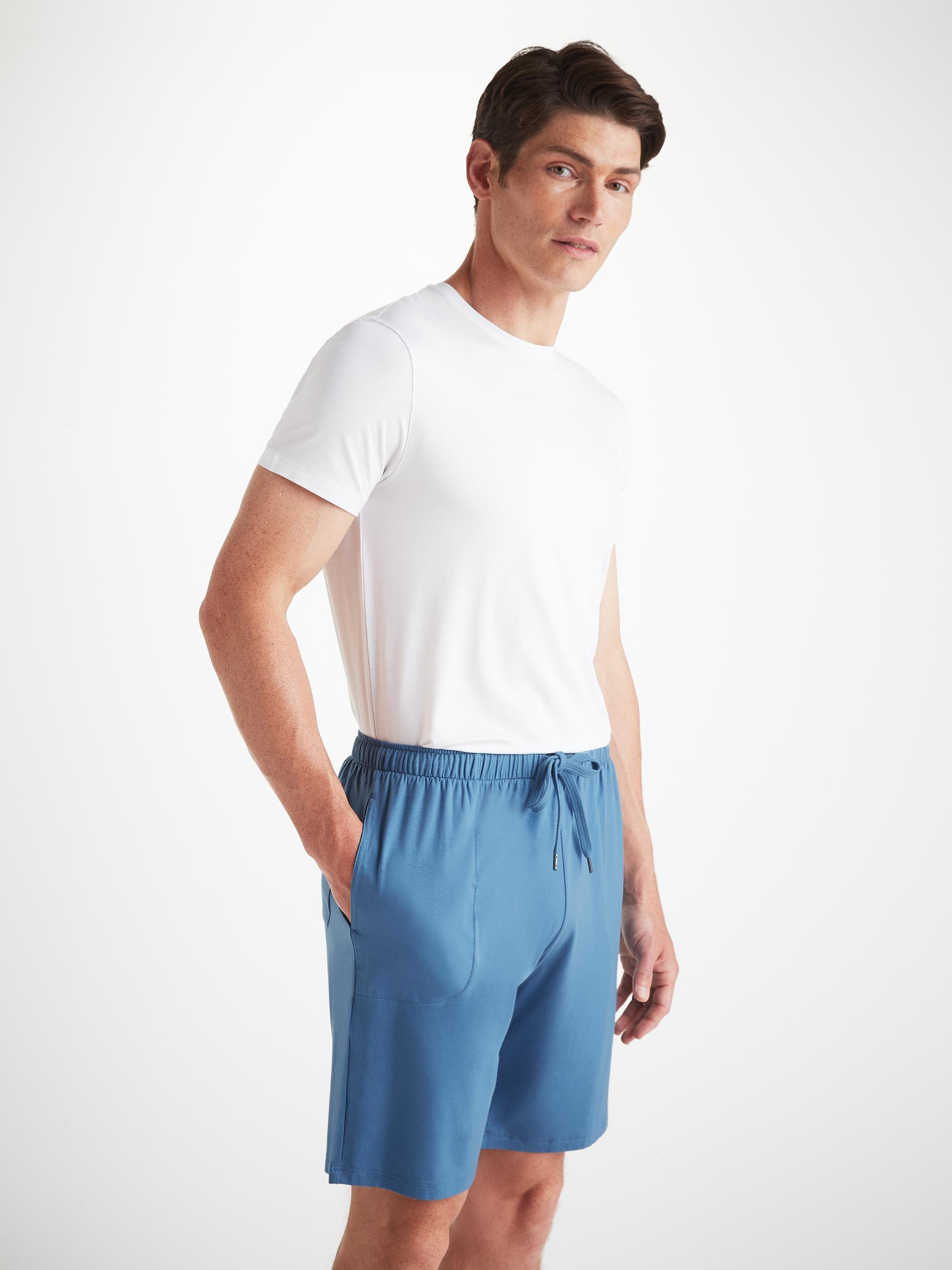 Men's Lounge Shorts Basel Micro Modal Stretch Steel Blue - 5