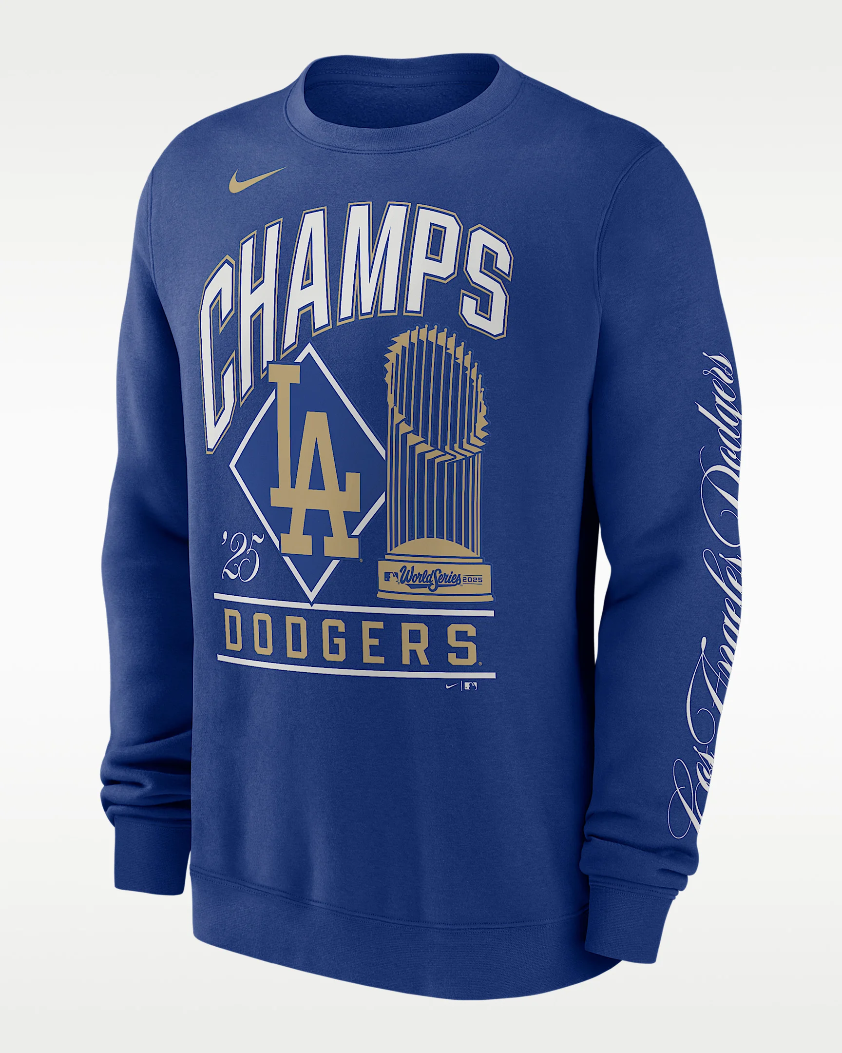 Los Angeles Dodgers 2025 World Series Champion Gold Series Men's Nike MLB Pullover Crew - 1
