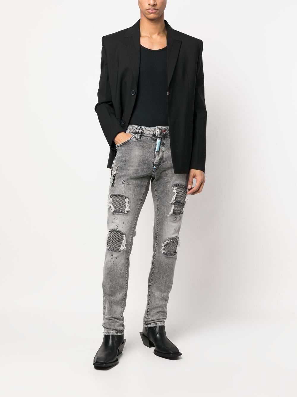 ripped slim-cut jeans - 2