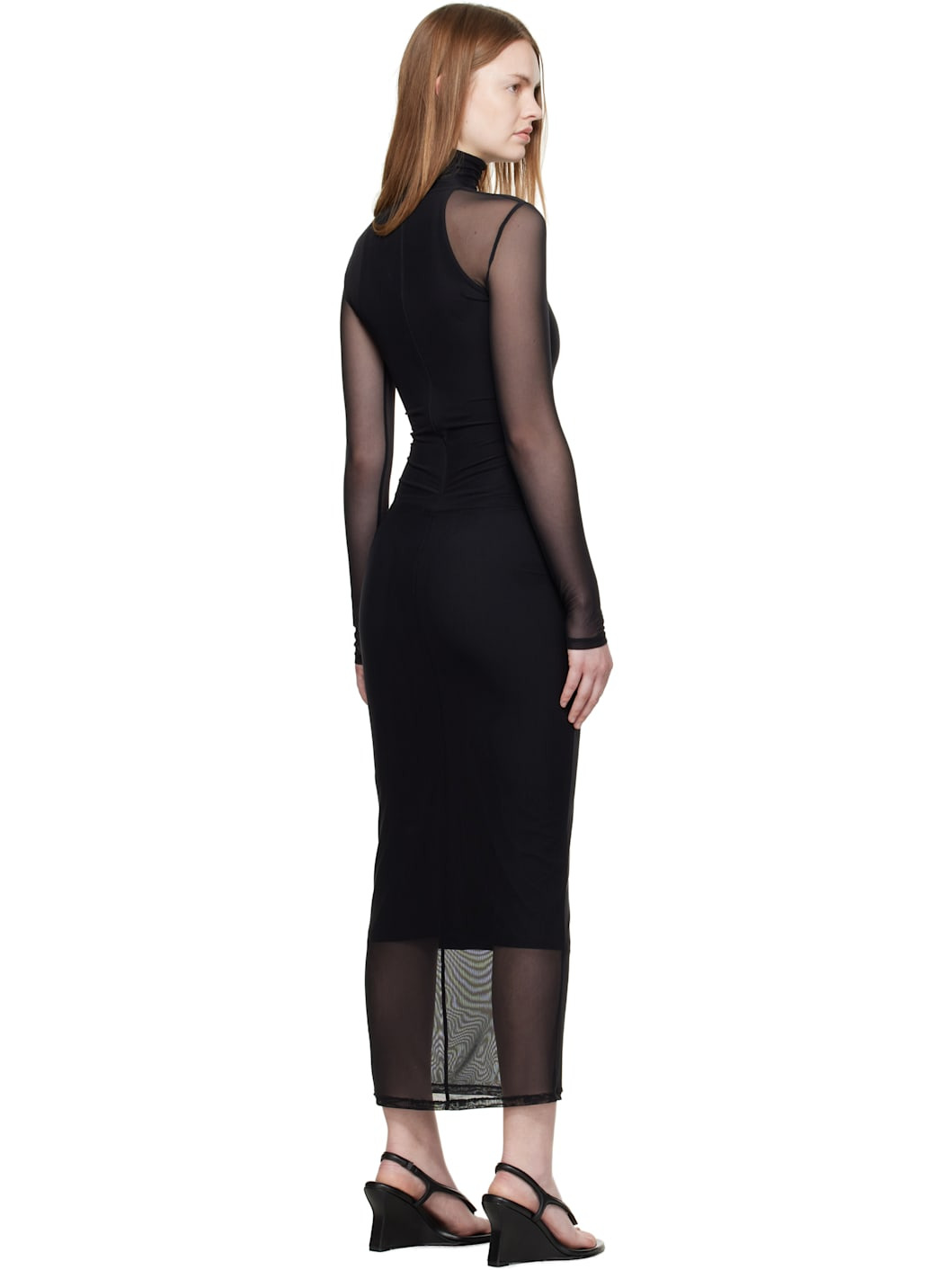 Black Illusion Midi Dress - 3