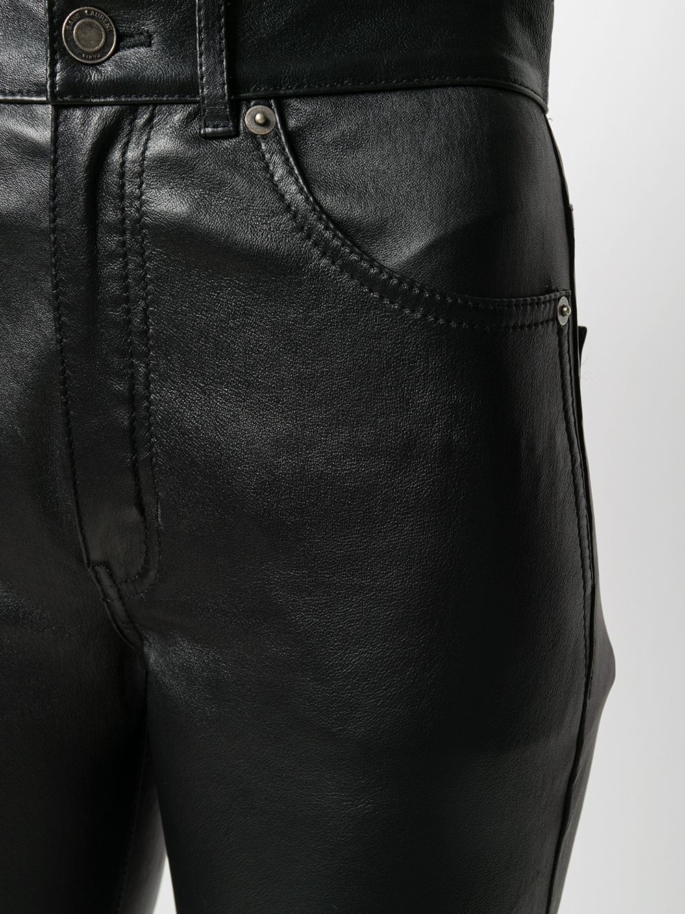 skinny-fit leather trousers - 5