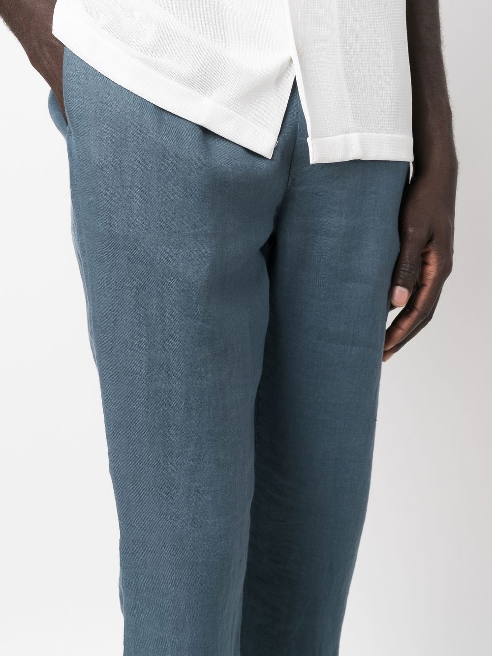 linen dobby trousers - 5