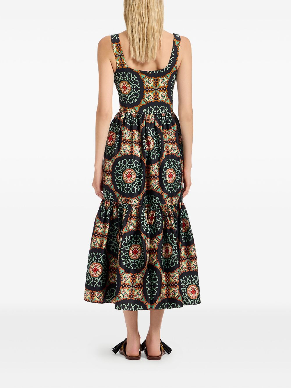 Capri silk-blend midi dress - 3