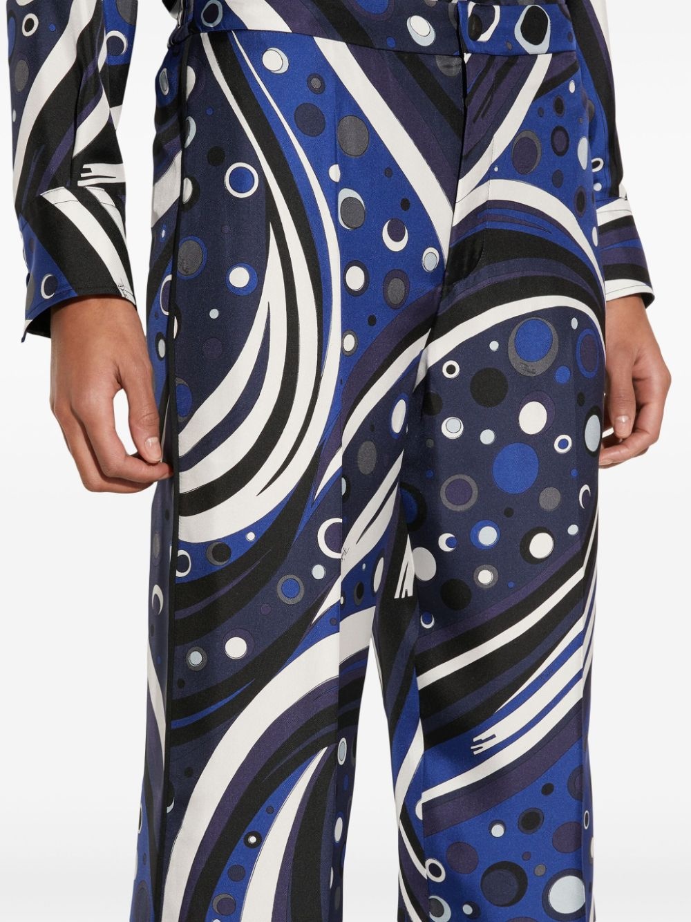 fontane-print silk trousers - 5