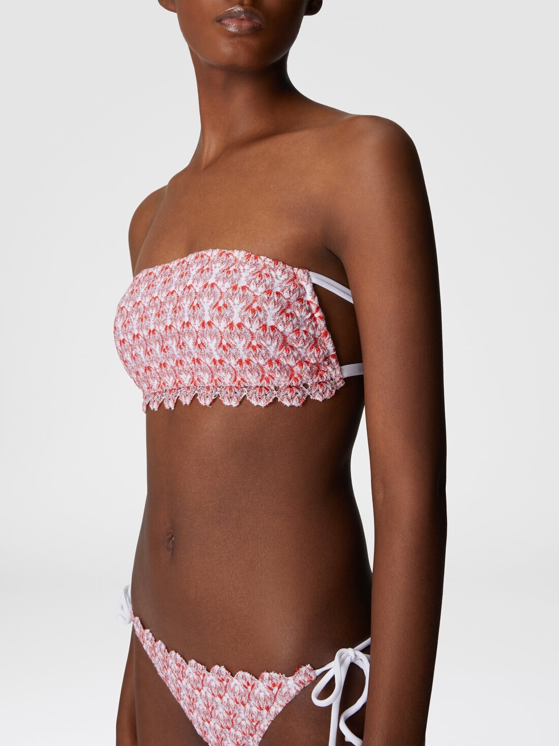 Lace triangle bikini with lamé - 4