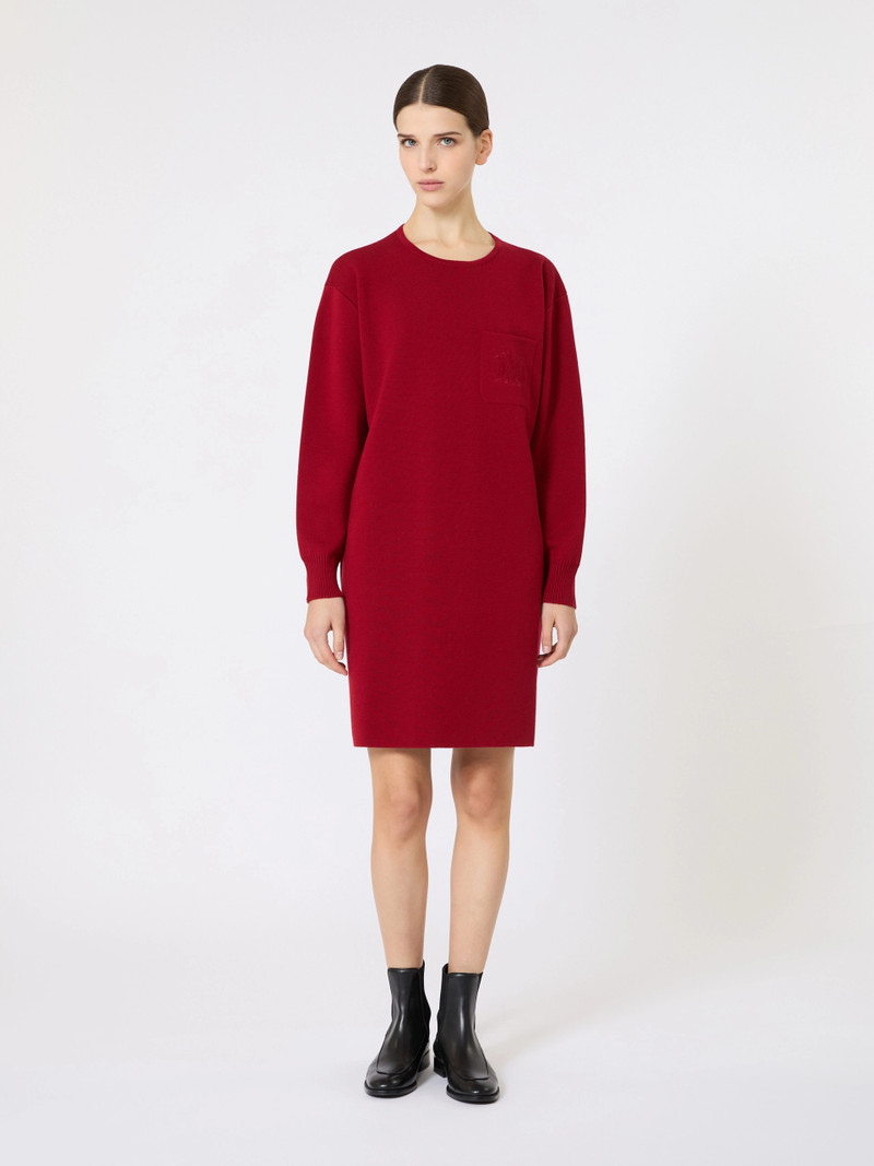 VELO Short wool dress - DARK RED 3