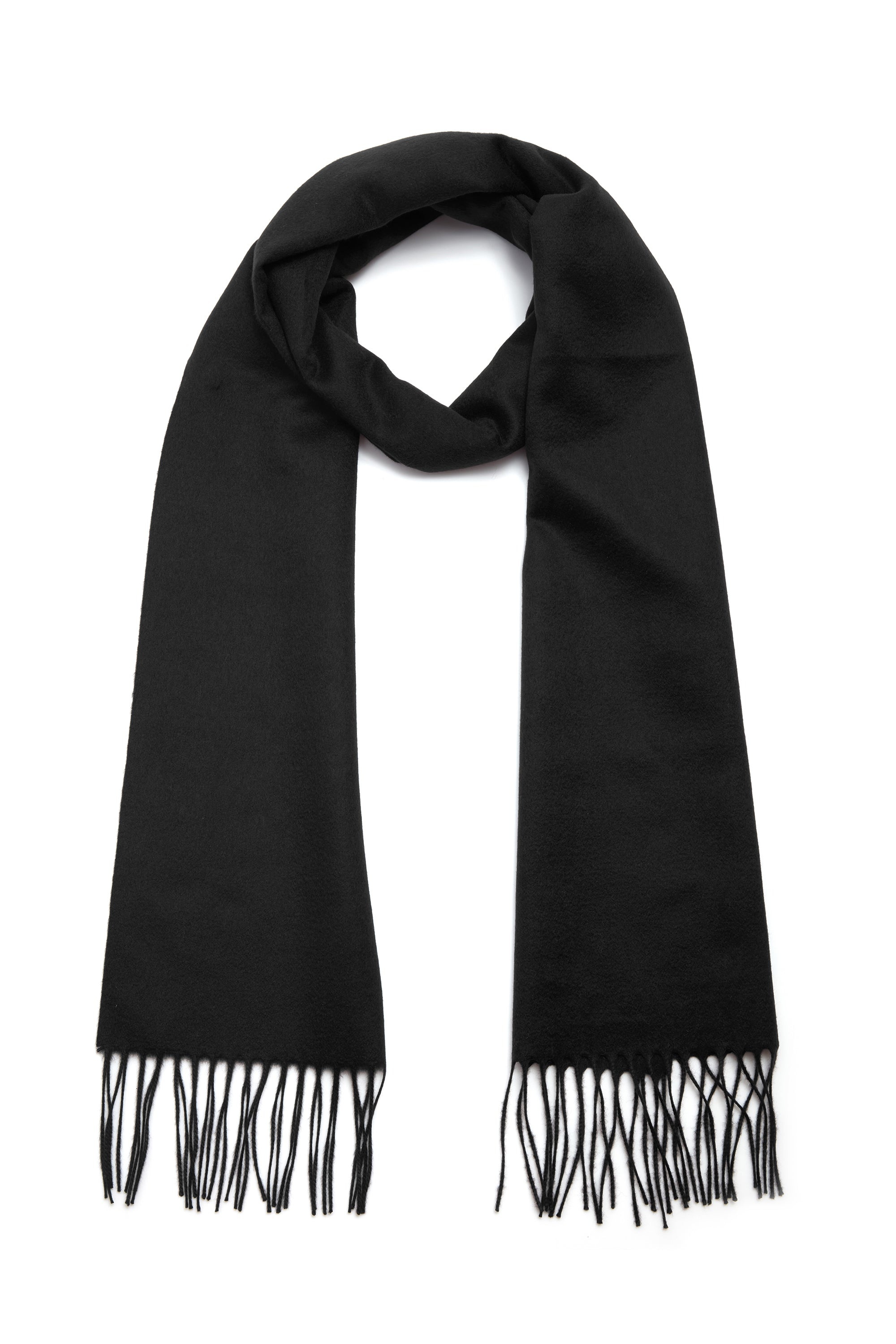 Blaine Fringe Scarf in Black Silk Cashmere - 2