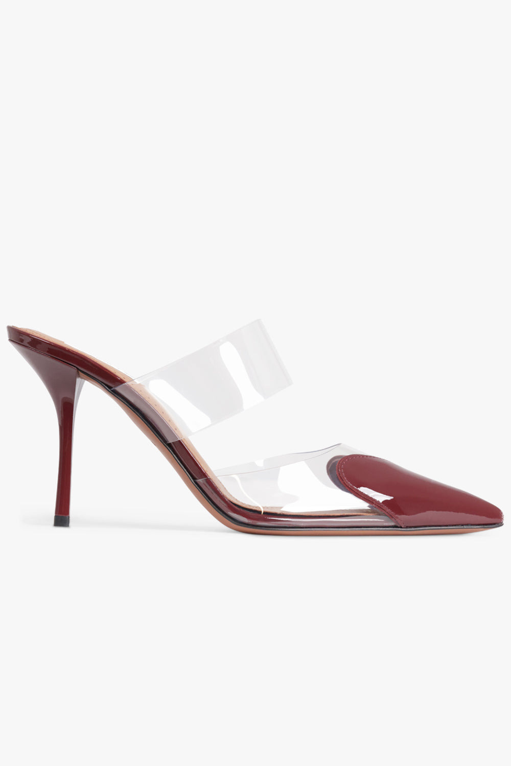 LE COEUR HEART 90MM PATENT MULE | GARNET RED - 2