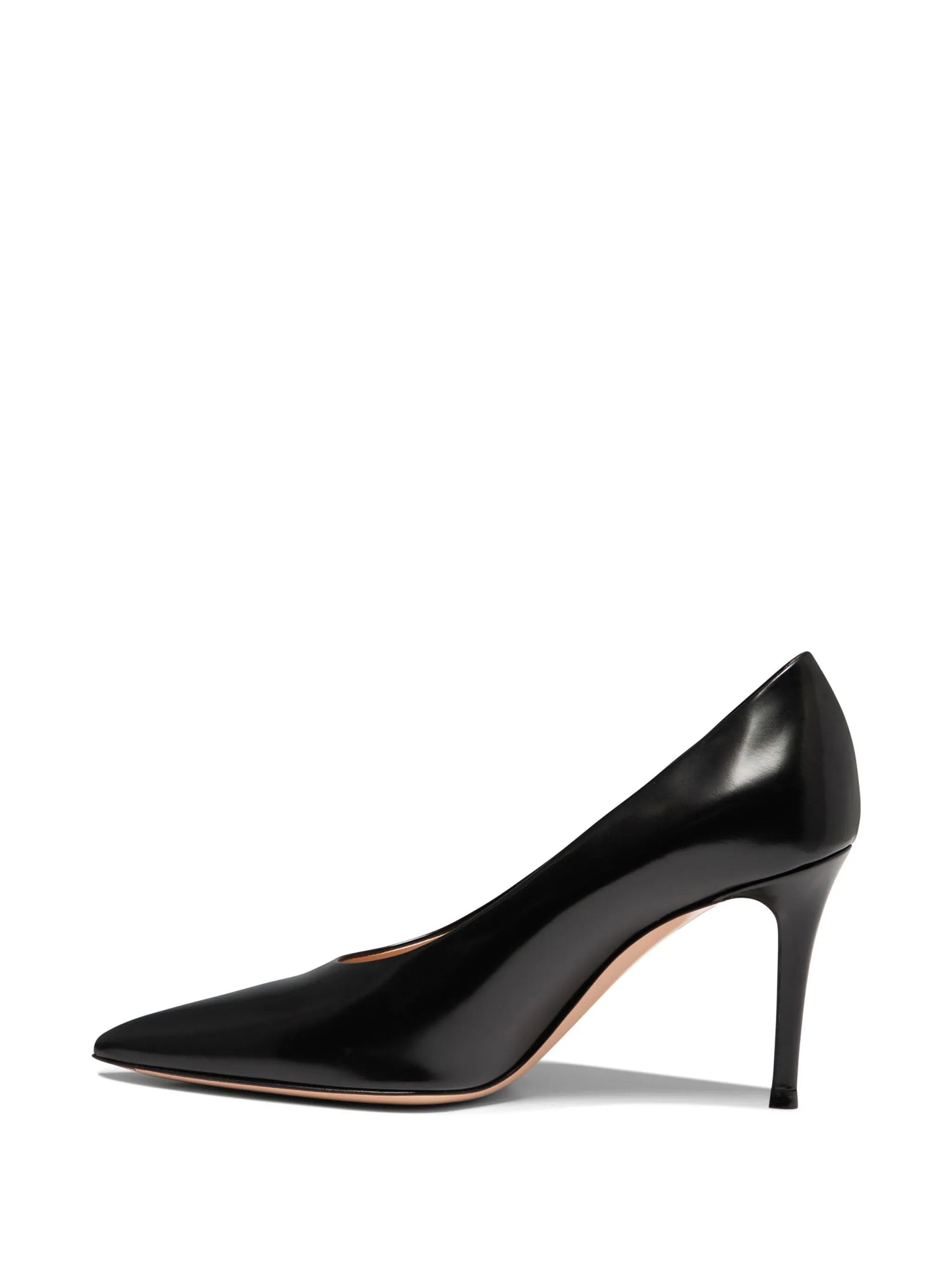85mm pointed-toe leather pumps - 4