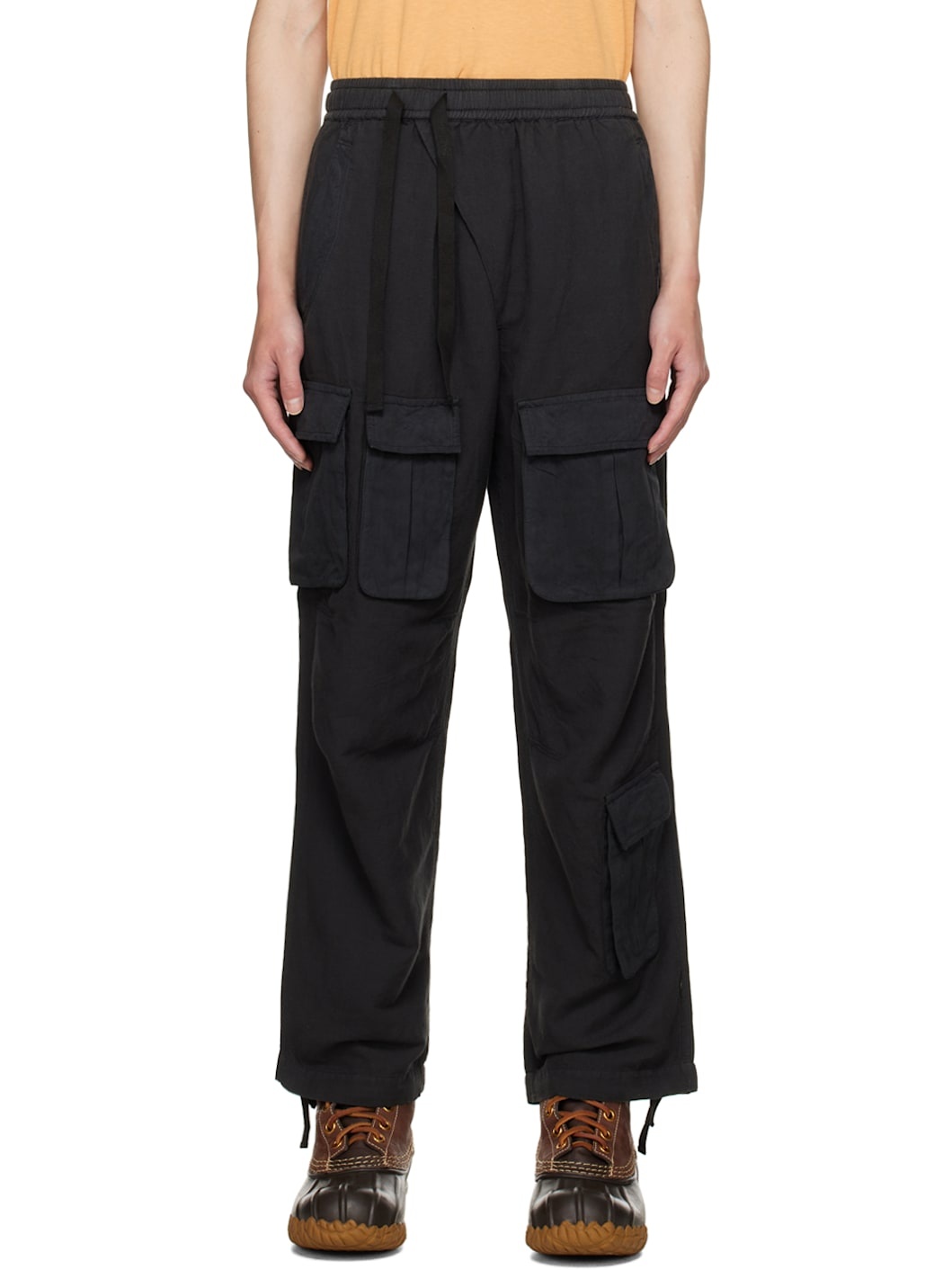 Black Asym Cargo Pants - 1