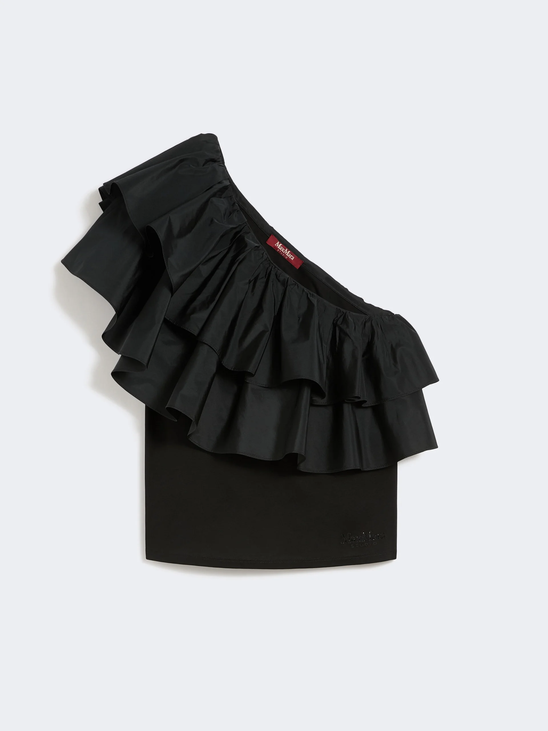 Cotton jersey couture top - BLACK - 1