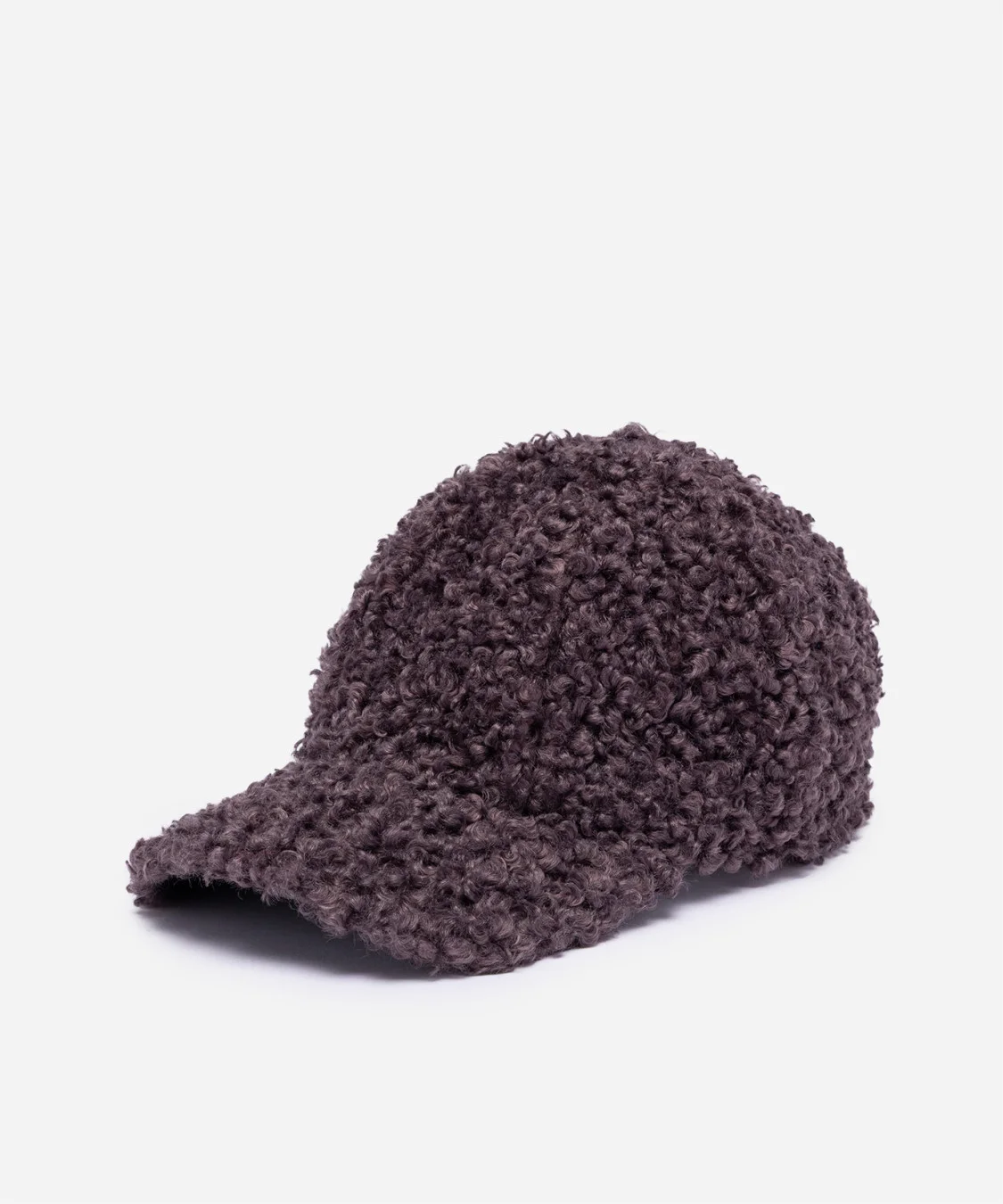 Faux shearling baseball cap - 1