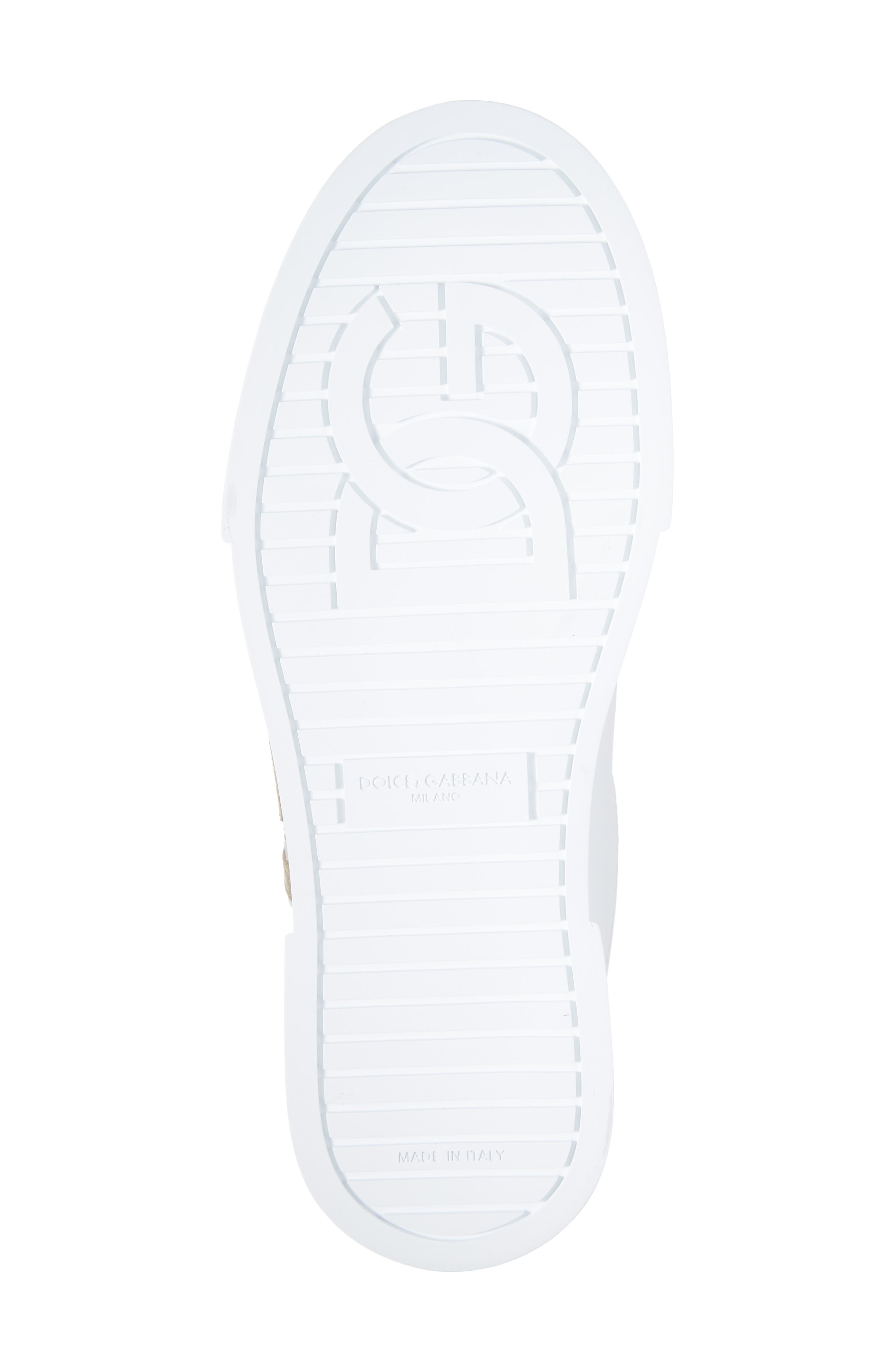 Dolce&Gabbana Portofino Sneaker in White/Gold at Nordstrom - 6