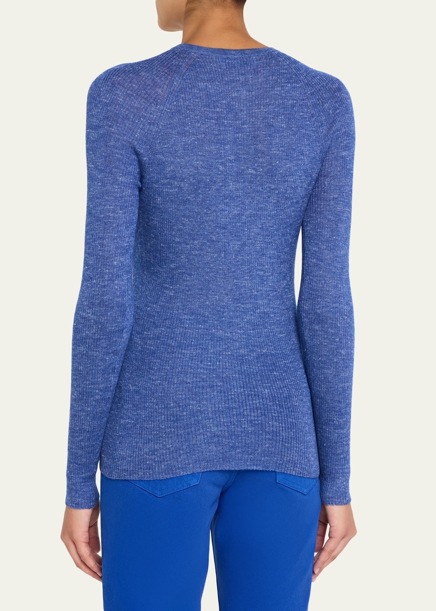 Anges Cashmere Rib Henley Sweater - 3