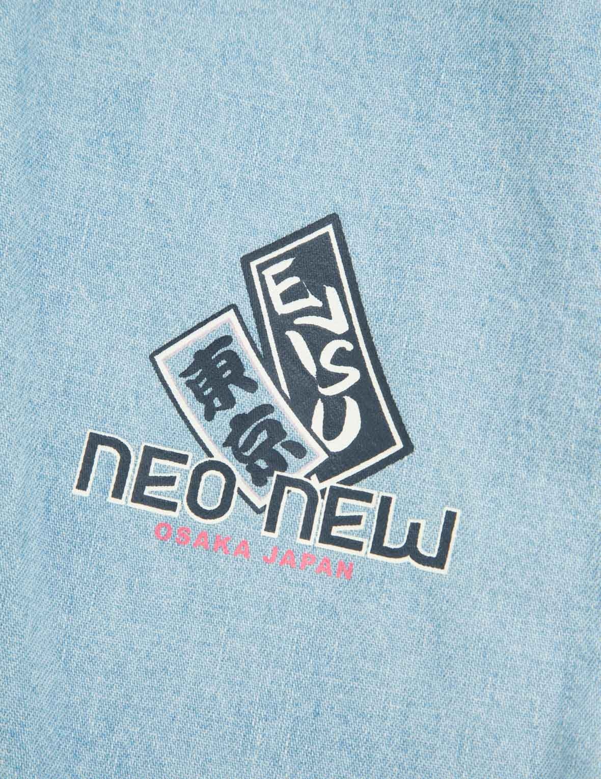 Logo Print Loose-fit Denim Blouse - 12