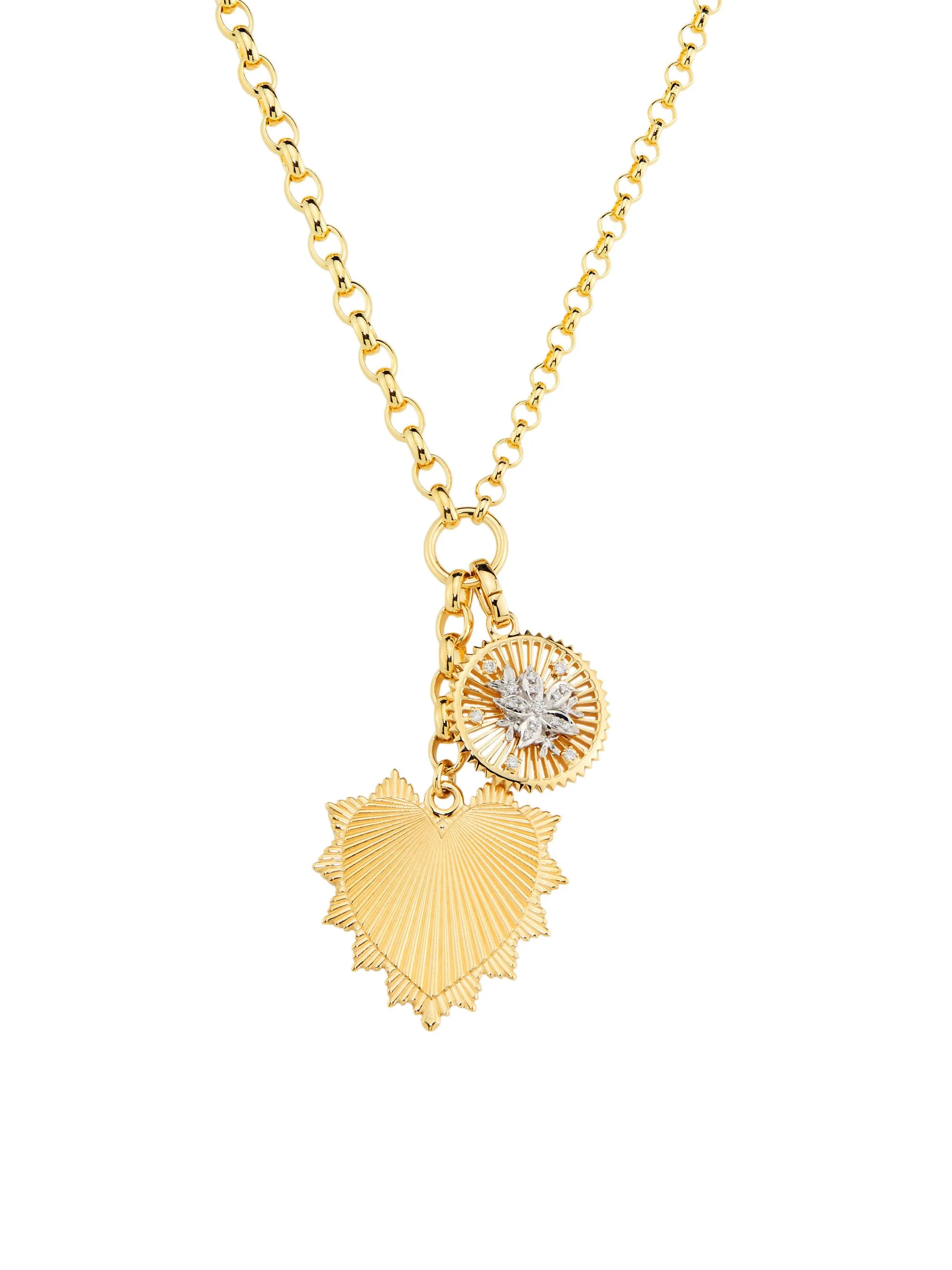 Women's True Love 18K Yellow Gold & 0.14 TCW Diamond Double Pendant Necklace - Gold - 1