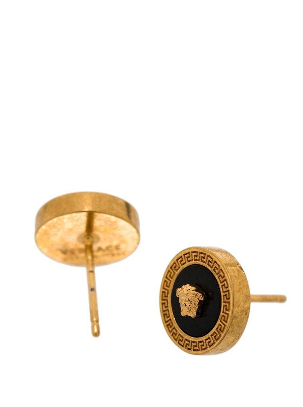 Versace Men Black And Gold Earrings With Medusa Detail In Metal Woman - 2
