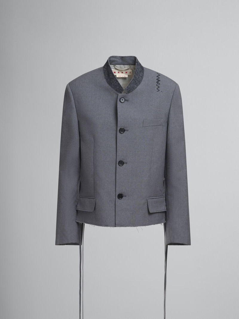 GREY JACKET WITH MANDARIN COLLAR AND MARNI SYMBOL 1