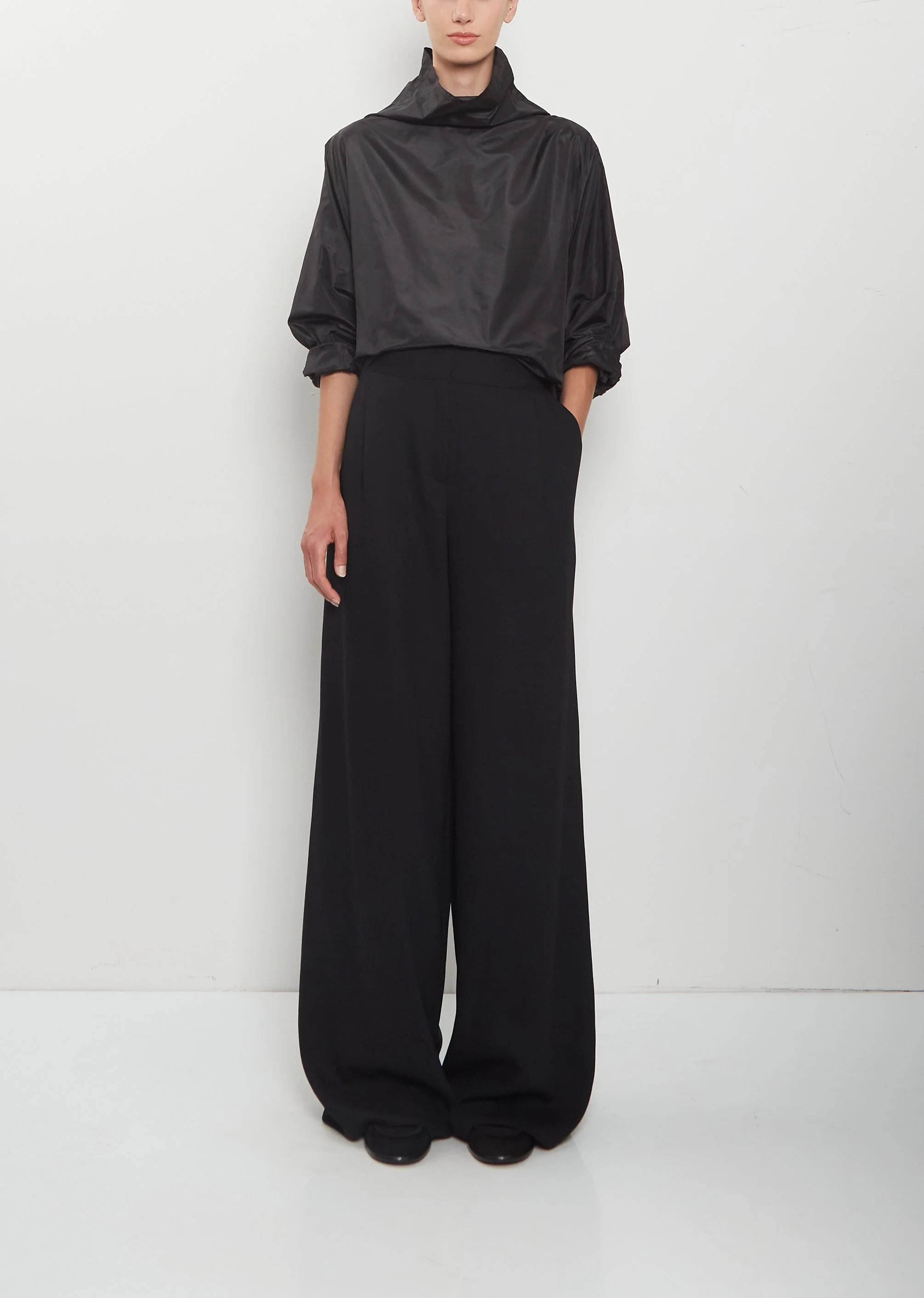 Wool Gauze Full Pants - 1