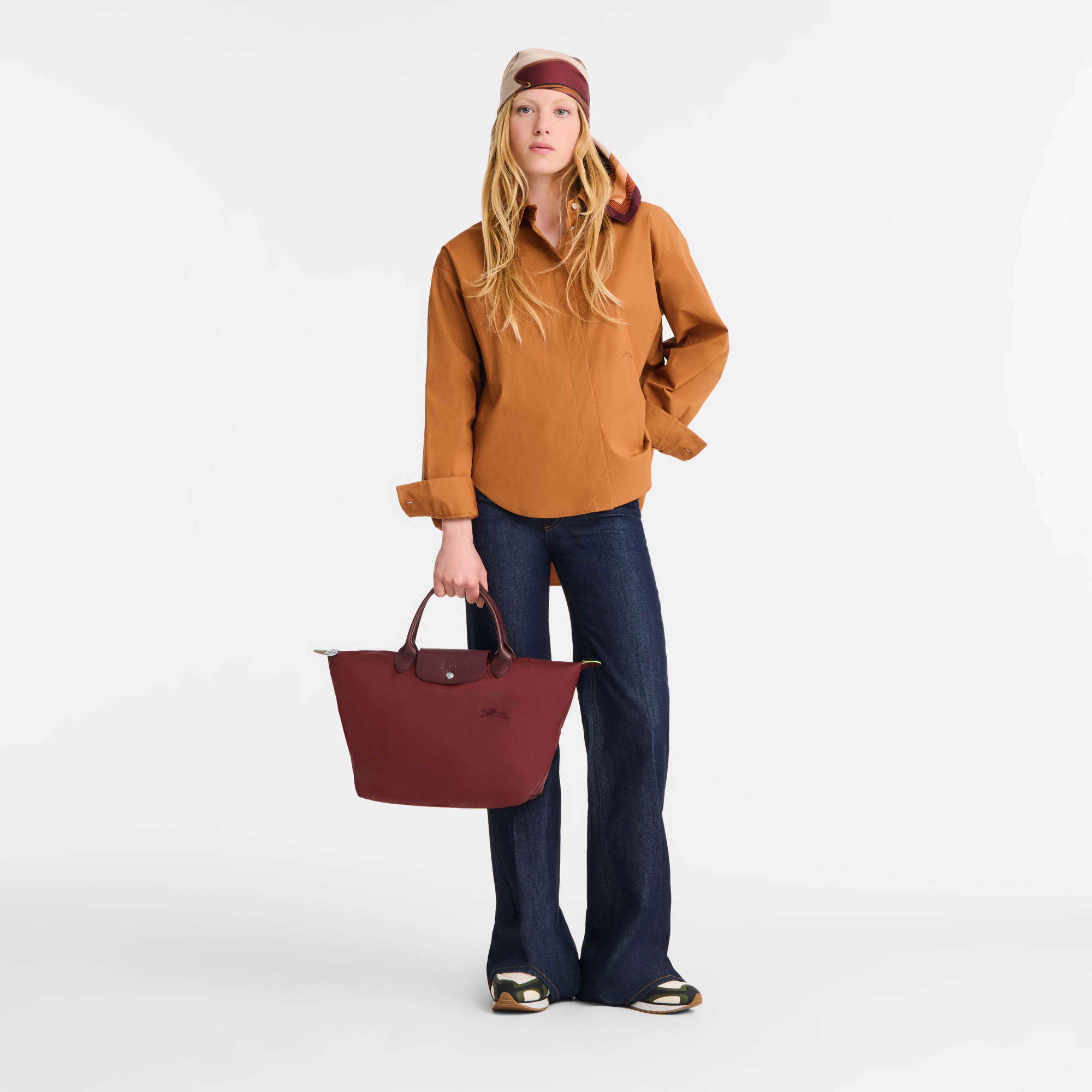 Le Pliage Green M Handbag Pomegranate - Recycled canvas - 2