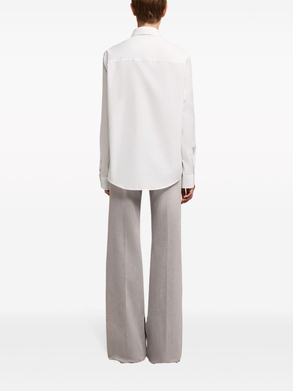 logo-embroidered cotton shirt - 5