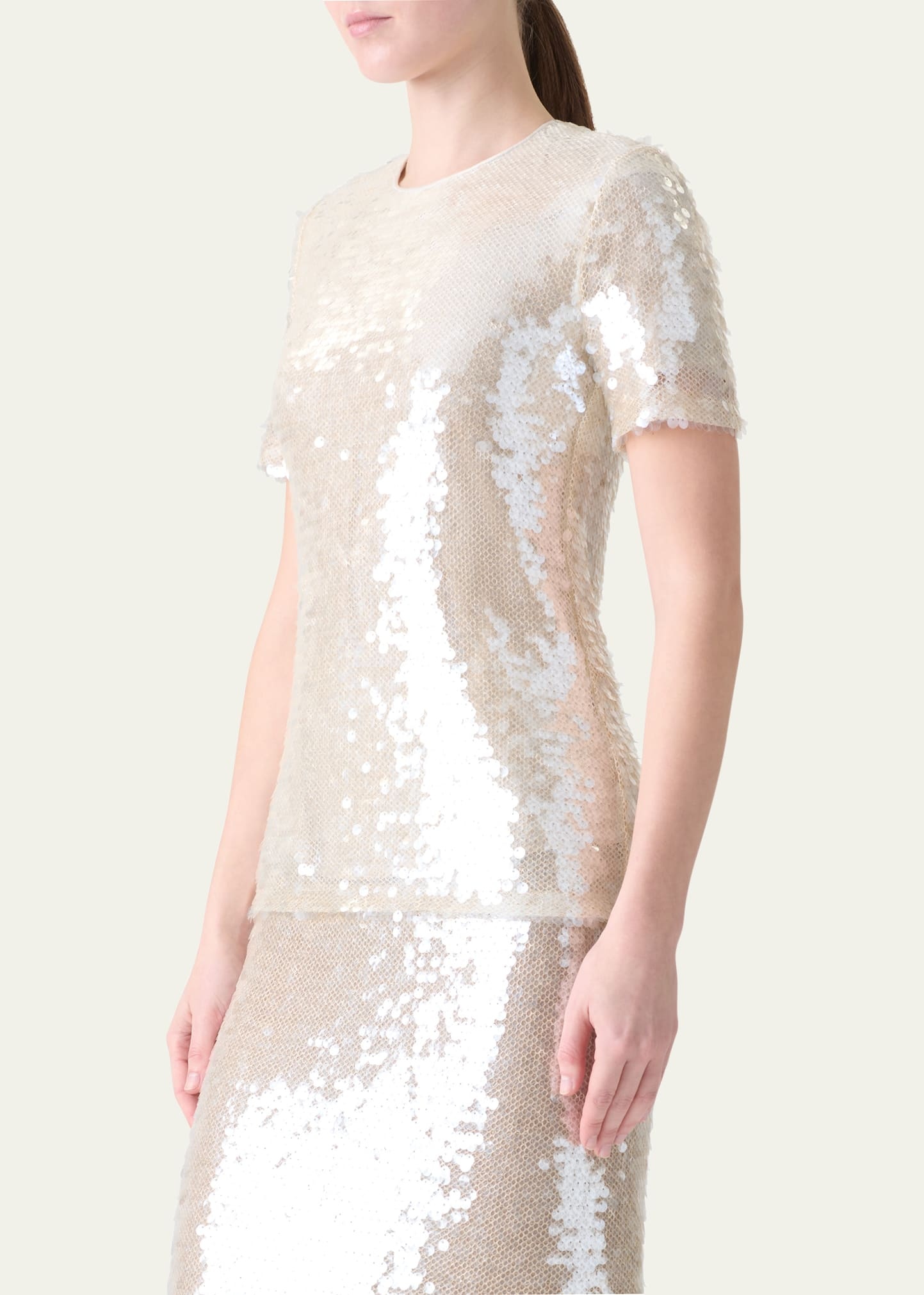 Sequined Sheer Shoulder Blouse - 4