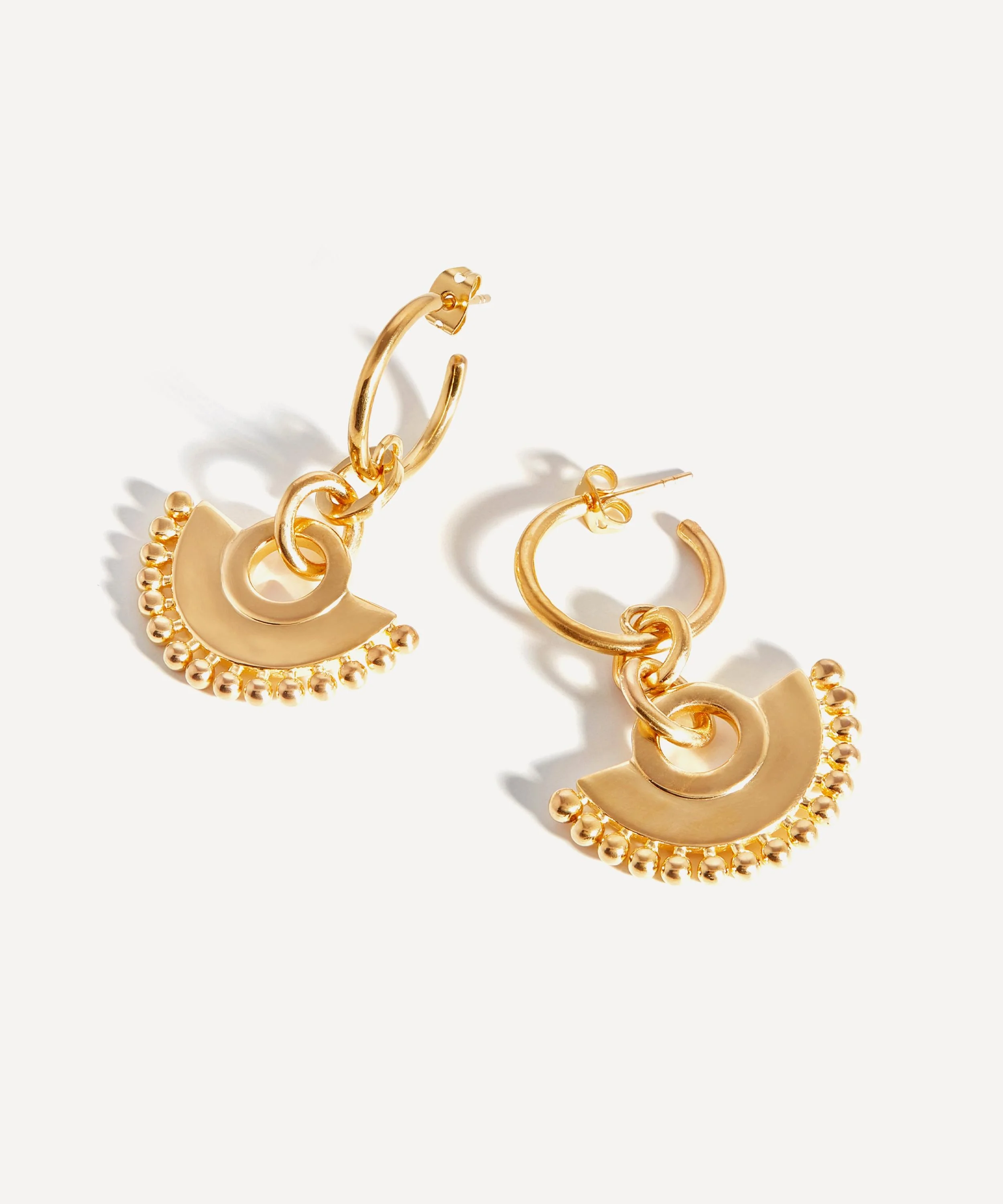 18ct Gold-Plated Zenyu Chandelier Hoop Earrings - 1
