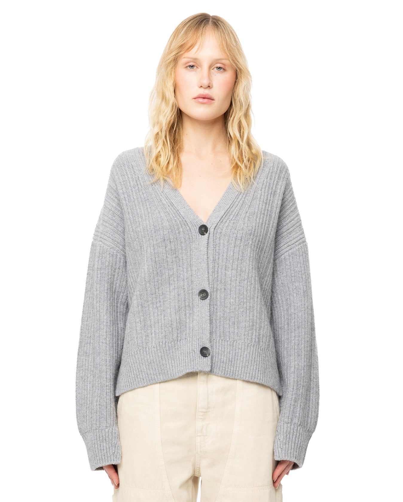 Boxi Cardi - Light Heather Grey - 1