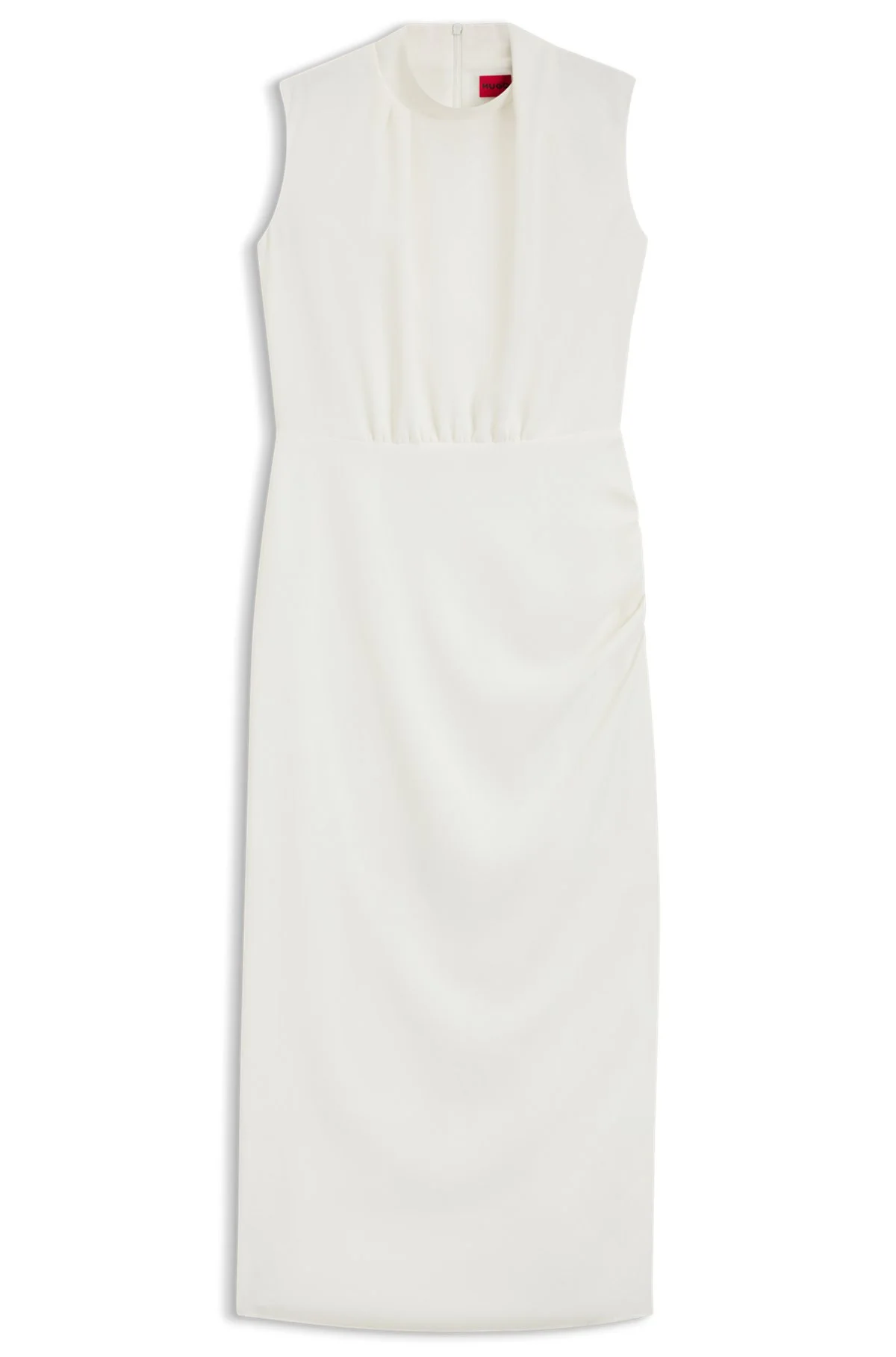 LONG-LENGTH DRESS IN CREPE WITH DRAPED MOCK NECKLINE - 1