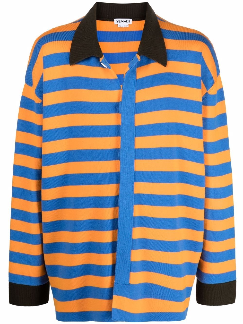 striped long-sleeve cardigan - 1