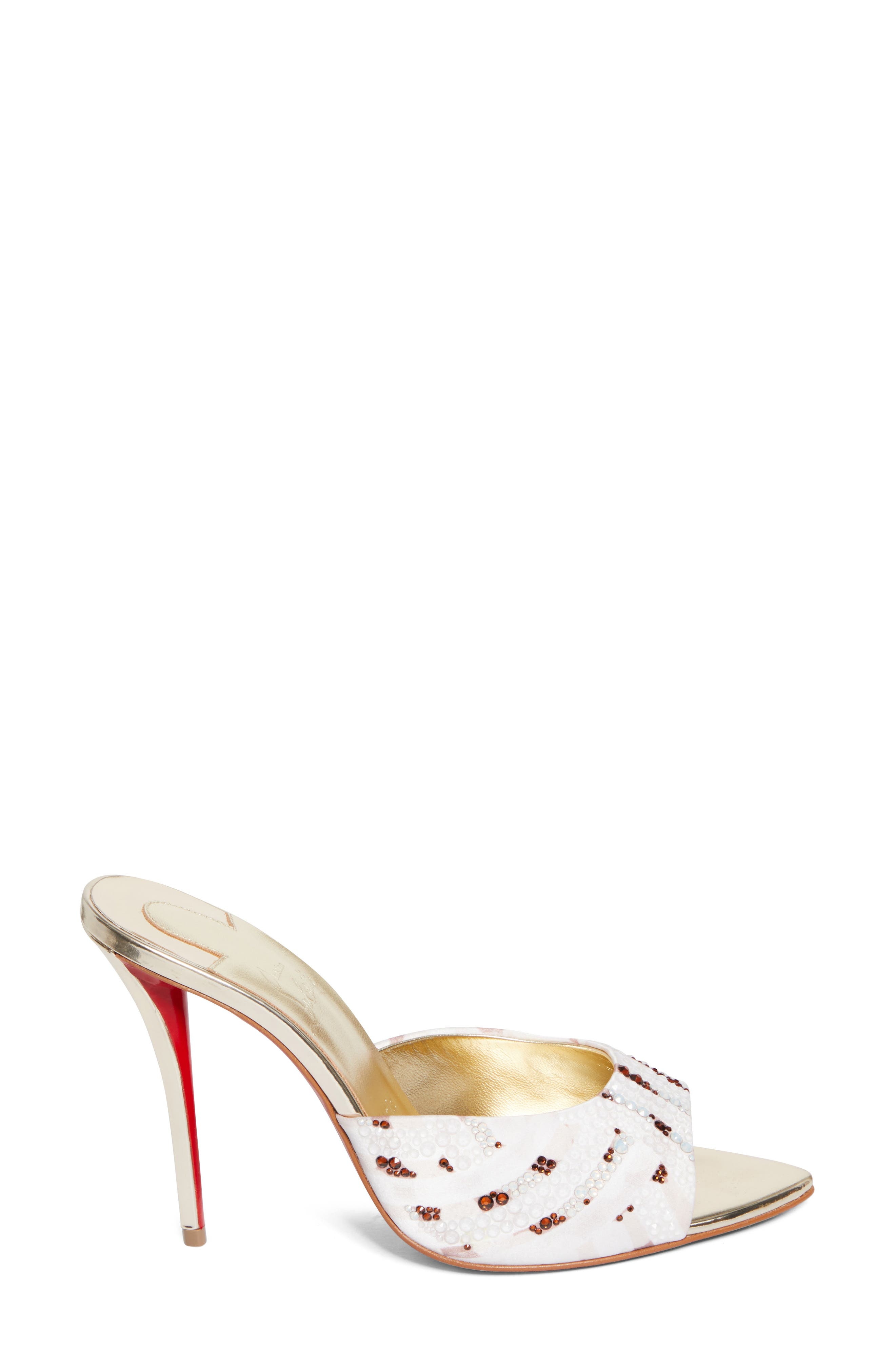 Christian Louboutin Miss Z Gaagal Strass Sandal in Multi Leche/Platine at Nordstrom - 3