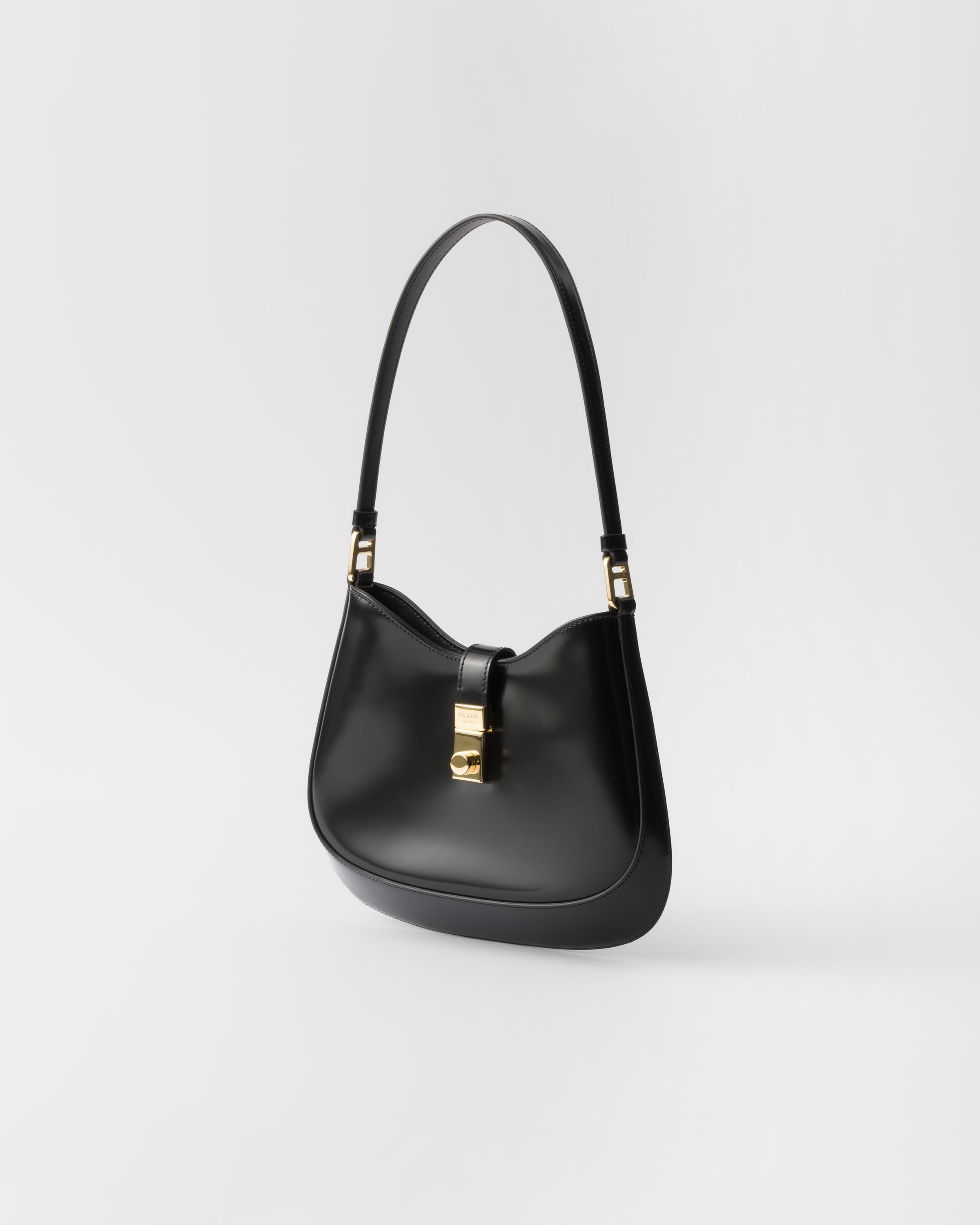 Prada Cleo brushed leather shoulder bag with clasp closure - 2